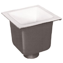 Zurn 12 in. x 12 in. Acid Resisting Enamel Coated Floor Sink with 3 in. No-Hub Connection and 10 in. Sump Depth