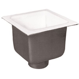 Zurn 8 in. x 8 in. Acid Resisting Enamel Coated Floor Sink with 3 in. No-Hub Connection and 6 in. Sump Depth