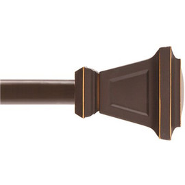 Kenney Seville 48 in. - 86 in. Adjustable Single Curtain Rod 5/8 in. Diameter in Oil Rubbed Bronze with Square Finials
