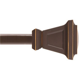 Kenney Seville 94 in. - 130 in. Adjustable Single Curtain Rod 5/8 in. Diameter in Oil Rubbed Bronze with Square Finials