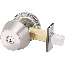 Yale Satin Chrome Finish Schlage C Keyed Cylinder by Cylinder Yale Mechanical Deadbolt