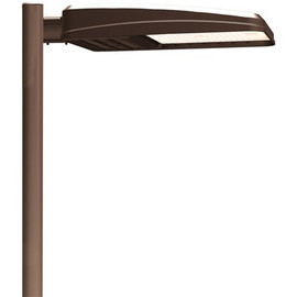 Viper 400-Watt Equivalent Integrated LED Dark Bronze Outdoor Security Area Light with Arm Mount
