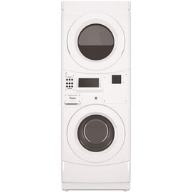 Whirlpool White Commercial Laundry Center with 3.1 cu. ft. Washer and 6.7 cu. ft. 120-Volt Gas Vented Dryer