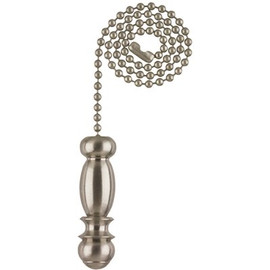 Commercial Electric 12 in. Brushed Nickel Pull Chain