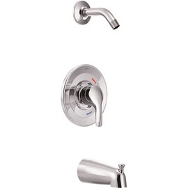 CLEVELAND FAUCET GROUP Baystone Lever 1-Handle Wall Mount Tub Shower Trim Kit In Chrome Valve and Showerhead Not Included
