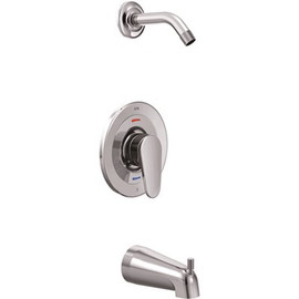CLEVELAND FAUCET GROUP Edgestone Lever 1-Handle Wall Mount Tub Shower Trim Kit In Chrome Valve and Showerhead Not Included