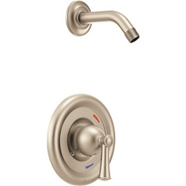 Capstone Lever 1-Handle Wall Mount Shower Trim Kit In Brushed Nickel Valve and Shower Head Not Included