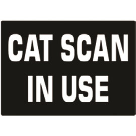 Hubbell Lighting Obsidian LED Message Sign Acrylic Panel Cat Scan in Use