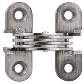 SOSS 1/2 in. x 11/2 in. Unplated Invisible Steel Hinge (2-Pack)