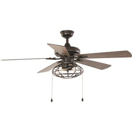 Home Decorators Collection Ellard 52 in. LED Indoor Matte Black Ceiling Fan with Light