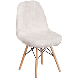 Flash Furniture Shaggy Dog White Accent Chair