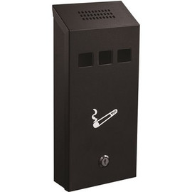 Alpine Industries Black Steel Wall-Mounted Cigarette Disposal Outdoor Ashtray