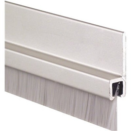 Pemko Meeting Stile, Clear Aluminum Brush Seal with Gray Brush Insert