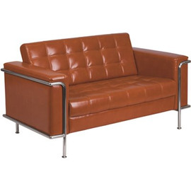 Flash Furniture Cognac Leather Loveseat