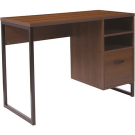 Flash Furniture 41.3 in. Rectangular Rustic 1 Drawer Computer Desks with File Storage