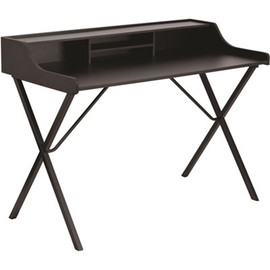 Carnegy Avenue 46.8 in. Rectangular Black Writing Desks with Built-In Storage
