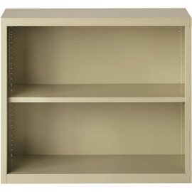 Hirsh 30 in. H Putty Metal 2-Shelf Standard Bookcase