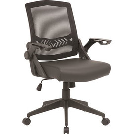 BOSS Office Products Black Mesh Flip Arm Task Chair