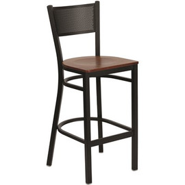 Flash Furniture Carnegy Avenue 28.5 in. Cherry Wood Seat/Black Metal Frame Bar Stool Flash Furniture Carnegy Avenue 28.5 in. Cherry Wood Seat/Black Metal Frame Bar Stool