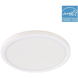 7.5 in. 10.5-Watt Title 24 Dimmable White Integrated LED Round Flat Panel Ceiling Flush Mount with Color Change CCT