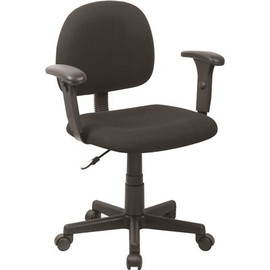 Carnegy Avenue Mid-Back Black Fabric Swivel Task Office Chair with Adjustable Arms