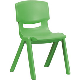Carnegy Avenue Green Plastic Stackable School Chair with 15.5 in. Seat Height