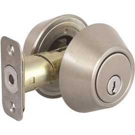 Double Cylinder Satin Nickel Deadbolt, SC1 Keyway