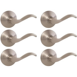 Defiant Naples Satin Nickel Passage Hall/Closet Door Lever Contractor Pack (6-Piece)