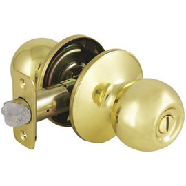 Defiant Saturn Polished Brass Privacy Bed/Bath Door Knob