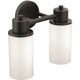 MOEN Iso 13 in. 2-Light Matte Black Vanity Light