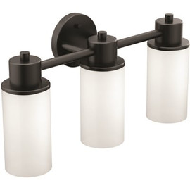 MOEN Iso 20.96 in. 3-Light Matte Black Modern Vanity Light