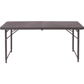 48.25 in. Dark Gray Plastic Tabletop Metal Frame Folding Table