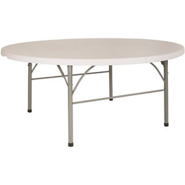 Carnegy Avenue 71 in. Granite White Plastic Tabletop Metal Frame Folding Table