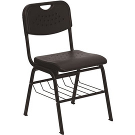 Carnegy Avenue Black Student Chair with Book Baskets