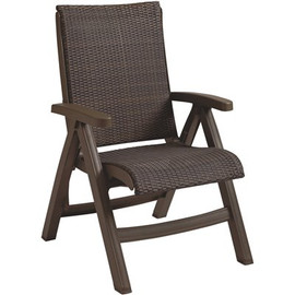 Java Bronze All Weather Wicker Folding Outdoor Dining Chair (2-Pack)