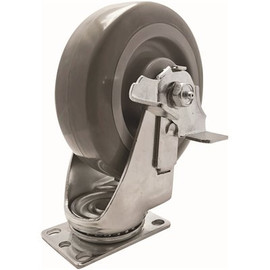 SNAP-LOC Super Duty 6 in. Swivel Plate Caster with 450 lbs. Load Rating and Brake