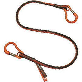 Ergodyne Orange and Gray Squids Standard Dual Carabiner Tool Lanyard