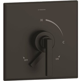 Symmons Duro 1-Handle Wall-Mounted Valve Trim Kit with Volume Control in Matte Black (Valve not Included)