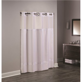 Hookless 77 in. L Escape Hookless White Shower Curtain (Case of 12)