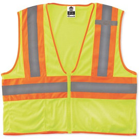 Ergodyne GLoWEAR Class 2 2XL/3XL Lime Hi-Vis Type R Economy 2-Tone Vest