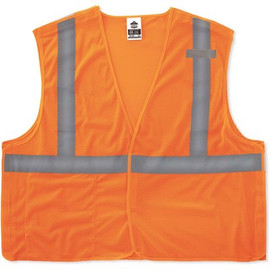 Ergodyne GLoWEAR Class 2 2XL/3XL Orange Hi-Vis Type R Econo Breakaway Mesh Vest