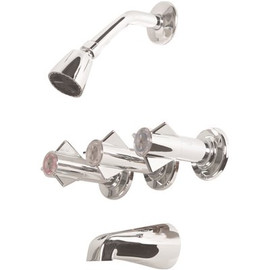 Sayco Classic Series 1-Spray Showerhead Face 3 in. Fixed Round Showerhead with Valve in Chrome