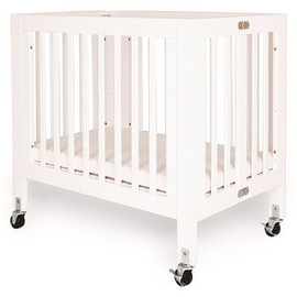 LA Baby Olympia Mini/Portable White Folding Wood Crib