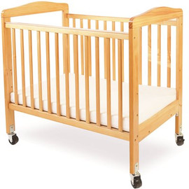 LA Baby Mini/Portable Non-folding Wooden Window Crib - Natural