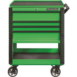 Extreme Tools Professional 33 in. Deluxe 4-Drawer Utility Tool Cart with Bumpers in Green