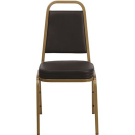 Carnegy Avenue Black Vinyl/Gold Frame Stack Chair Carnegy Avenue Black Vinyl/Gold Frame Stack Chair