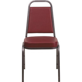 Carnegy Avenue Burgundy Vinyl/Silver Vein Frame Stack Chair Stack Chair