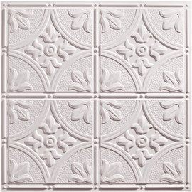 GENESIS 23.75in. X 23.75in. Antique Lay In Vinyl White Ceiling Panel (Case of 12)