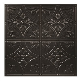 GENESIS 23.75in. X 23.75in. Antique Lay In Vinyl Black Ceiling Panel (Case of 12)