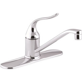 KOHLER Coralais Low-Arc Single-Handle Standard Kitchen Faucet in Polished Chrome